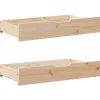 Bedlades 2 st met wieltjes 95x55x17 cm massief grenenhout