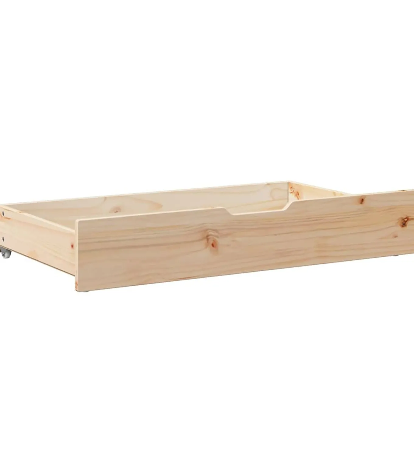 Bedlades 2 st met wieltjes 95x55x17 cm massief grenenhout