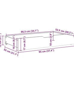 Bedlades 2 st 95x55x17 cm massief grenenhout