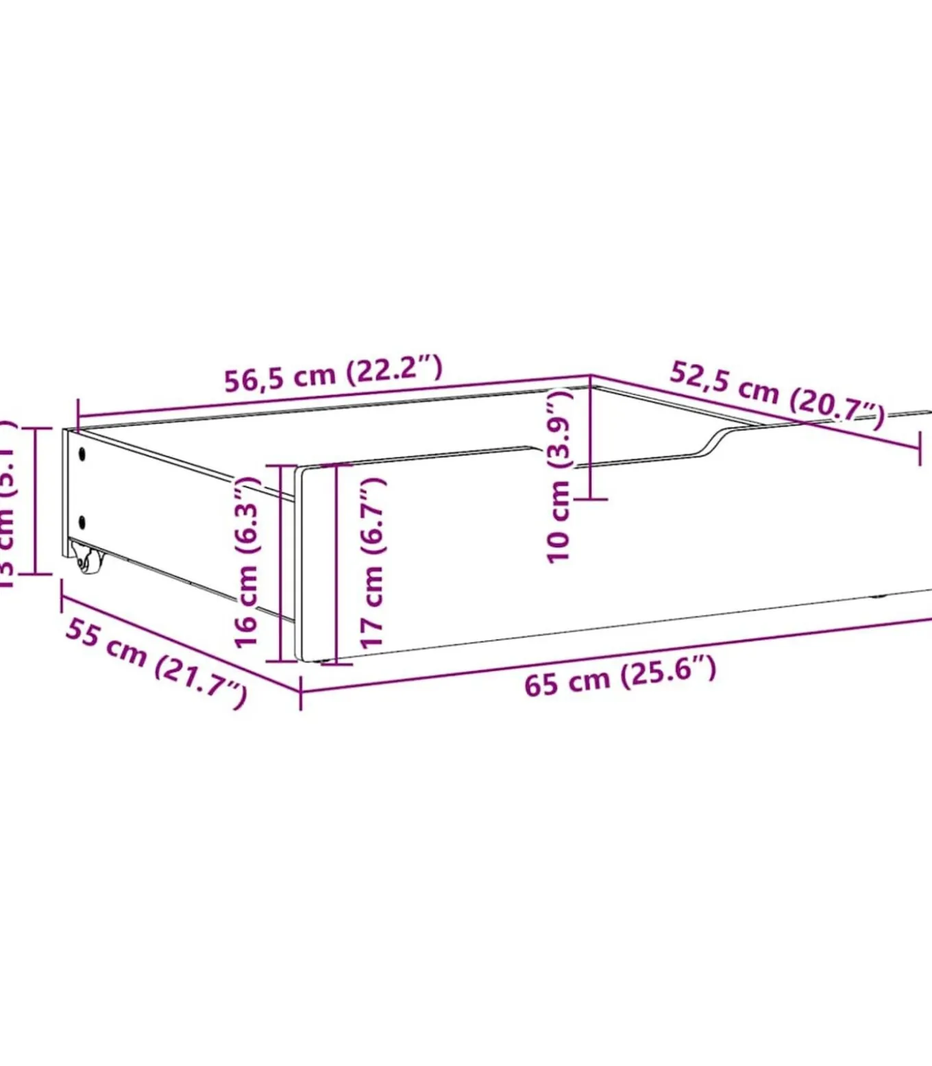 Bedlades 2 st 65x55x17 cm massief grenenhout wit