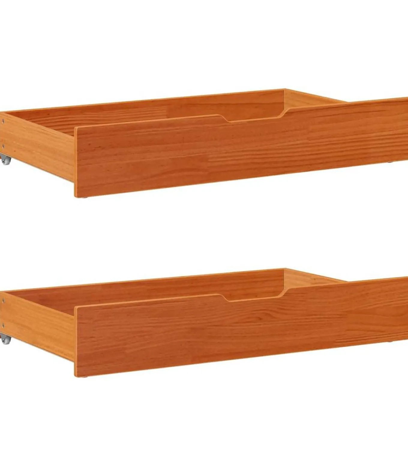 Bedlades 2 st 90x55x17 massief grenenhout wasbruin