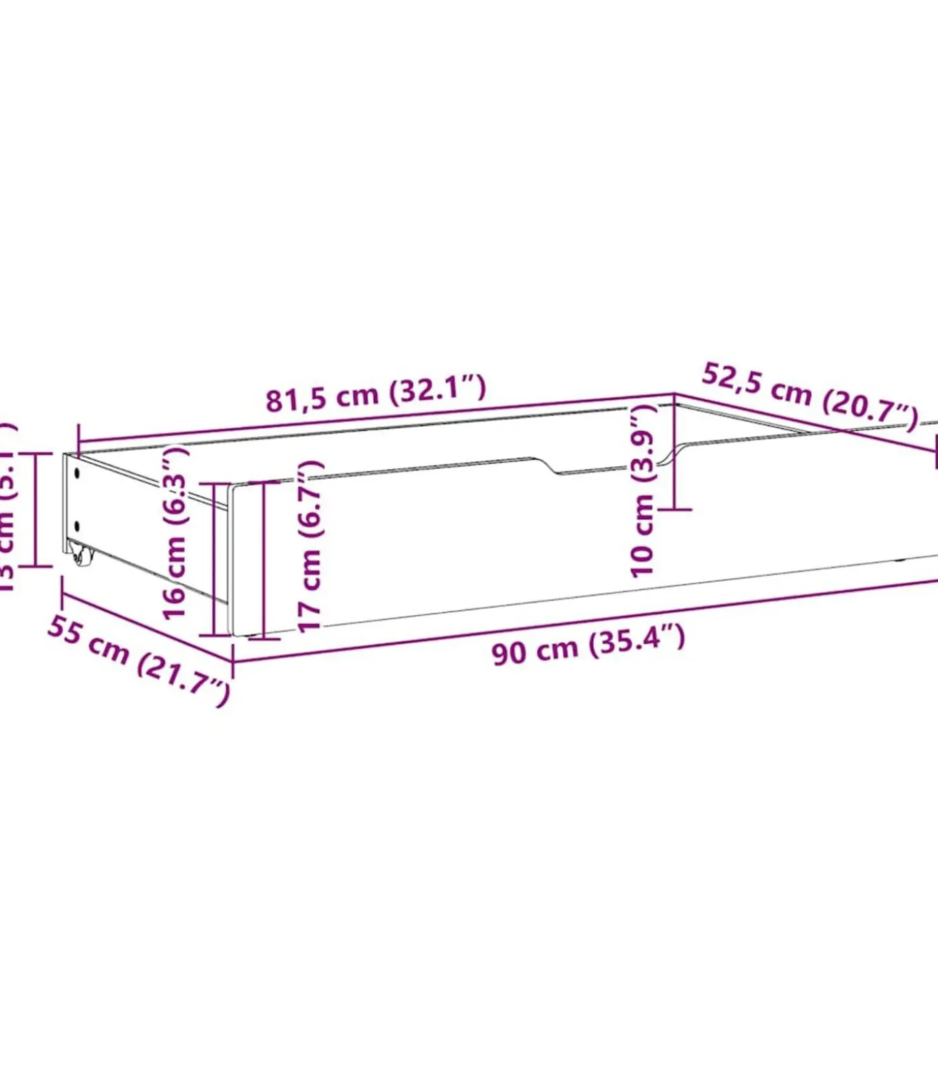 Bedlades 2 st 90x55x17 massief grenenhout wasbruin