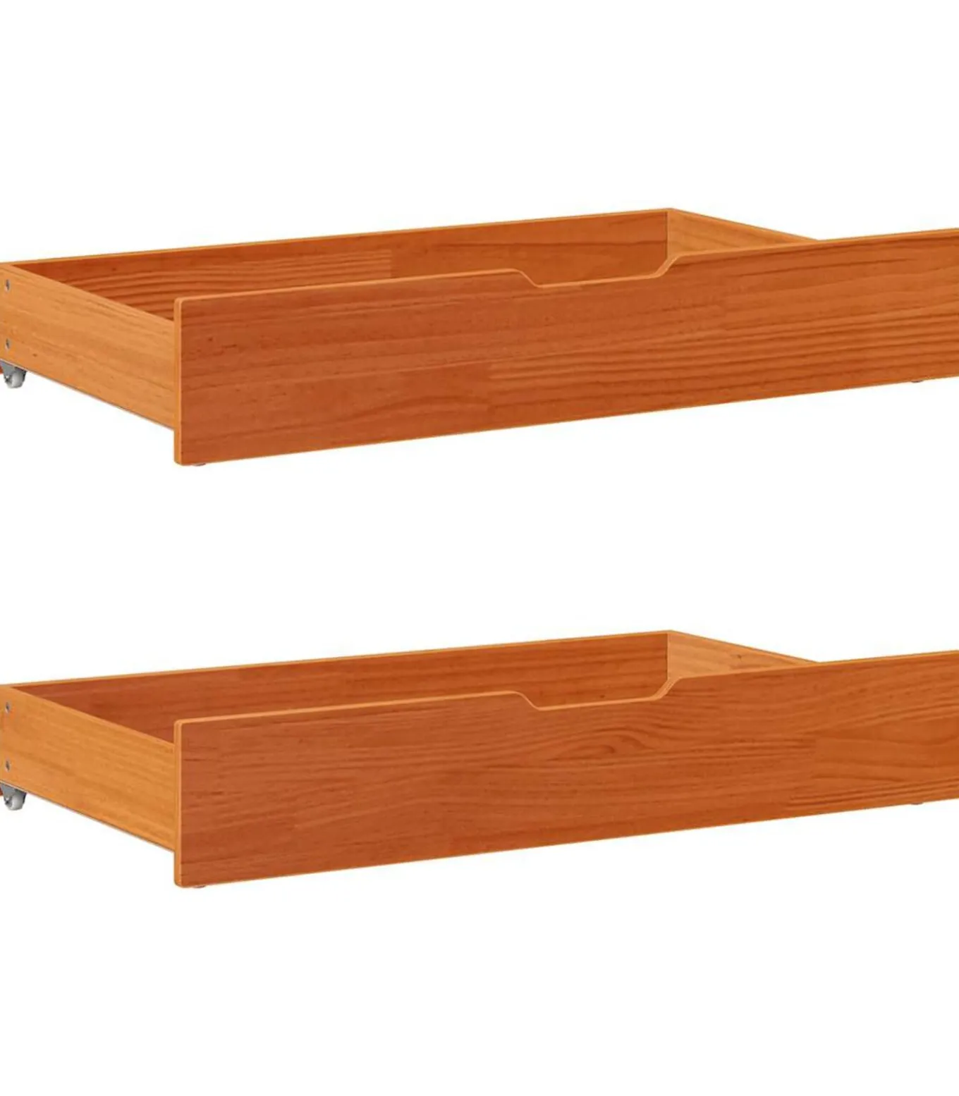 Bedlades 2 st 95x55x17 massief grenenhout wasbruin