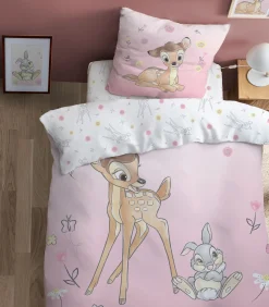 Bedlinnen set bedrukt 100% katoen, BAMBI FLOWERS