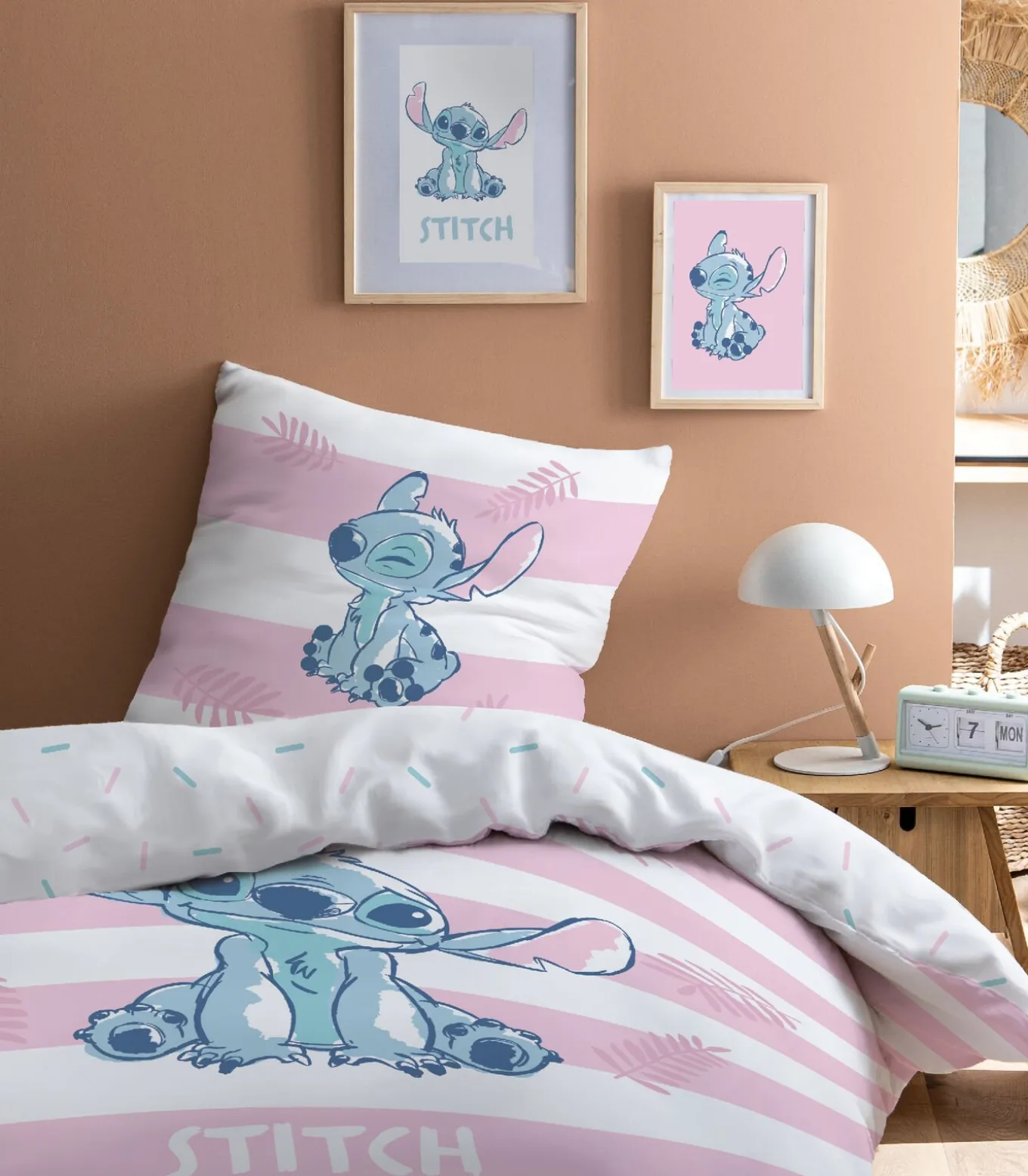 Bedrukt beddengoed 100% katoen, DISNEY HOME STITCH STRIPE