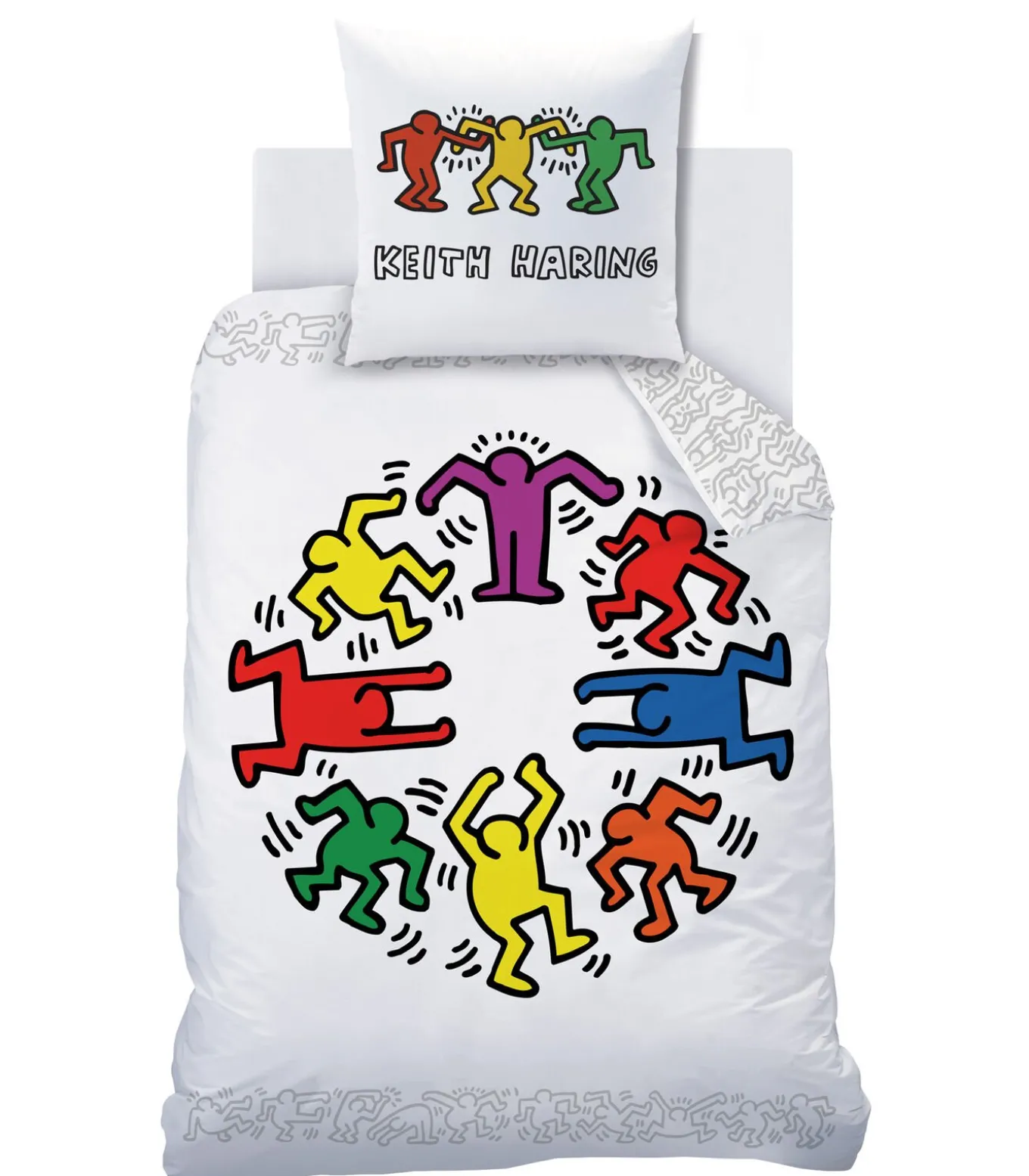 Bedrukt beddengoed 100% katoen, KEITH HARING PARTY