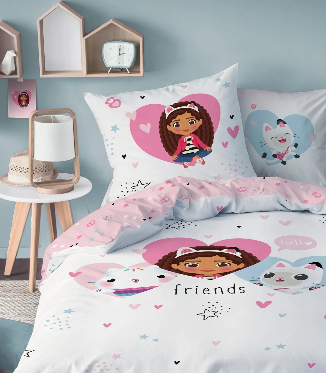 Bedrukt beddengoed 100% katoen, HEARTS