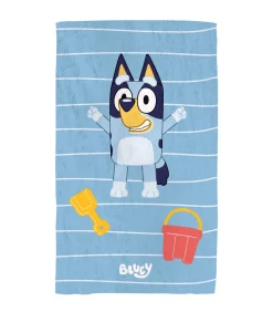 Bedrukt strandlaken, 100% katoen, BLUEY HOURRA