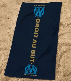 Bedrukte strandhanddoek 100% katoen, OM DROIT AU BUT