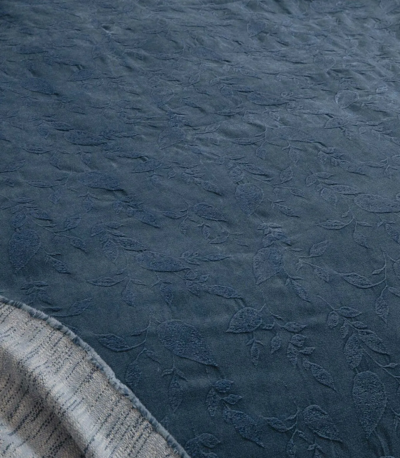 Bedsprei 2 personen Folha 240x260 cm Nachtblauw (1 Bedsprei, 2 Kussenslopen)