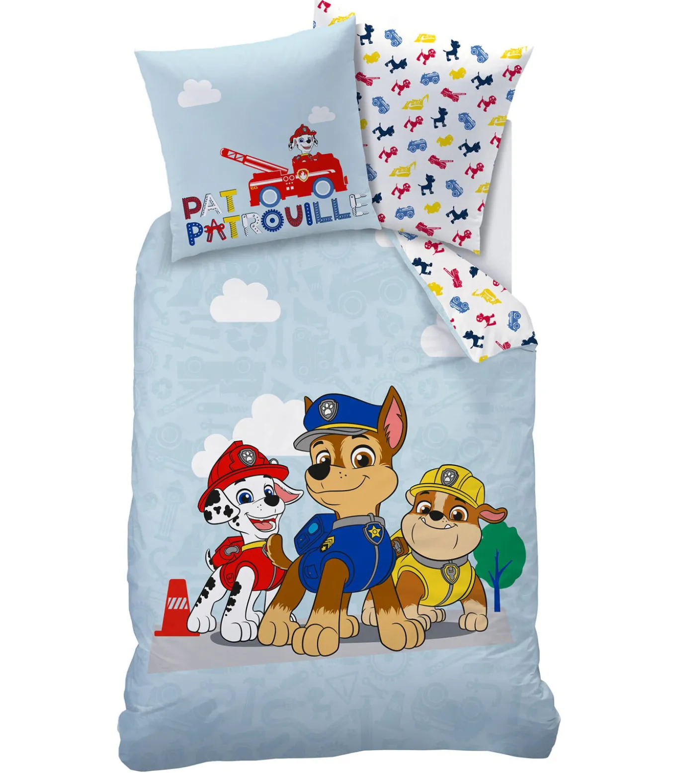 Bedtextielset met print van 100% katoen, PAW PATROL PATBOY