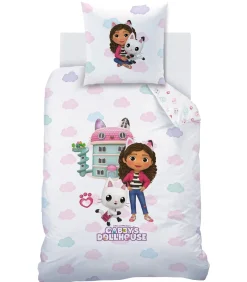 Bedtextielset met print van 100% katoen, GABBY EN HET MAGISCHE HUIS WORLD