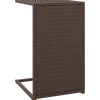 Bijzettafel C-vormig 40x35x60 cm poly rattan bruin
