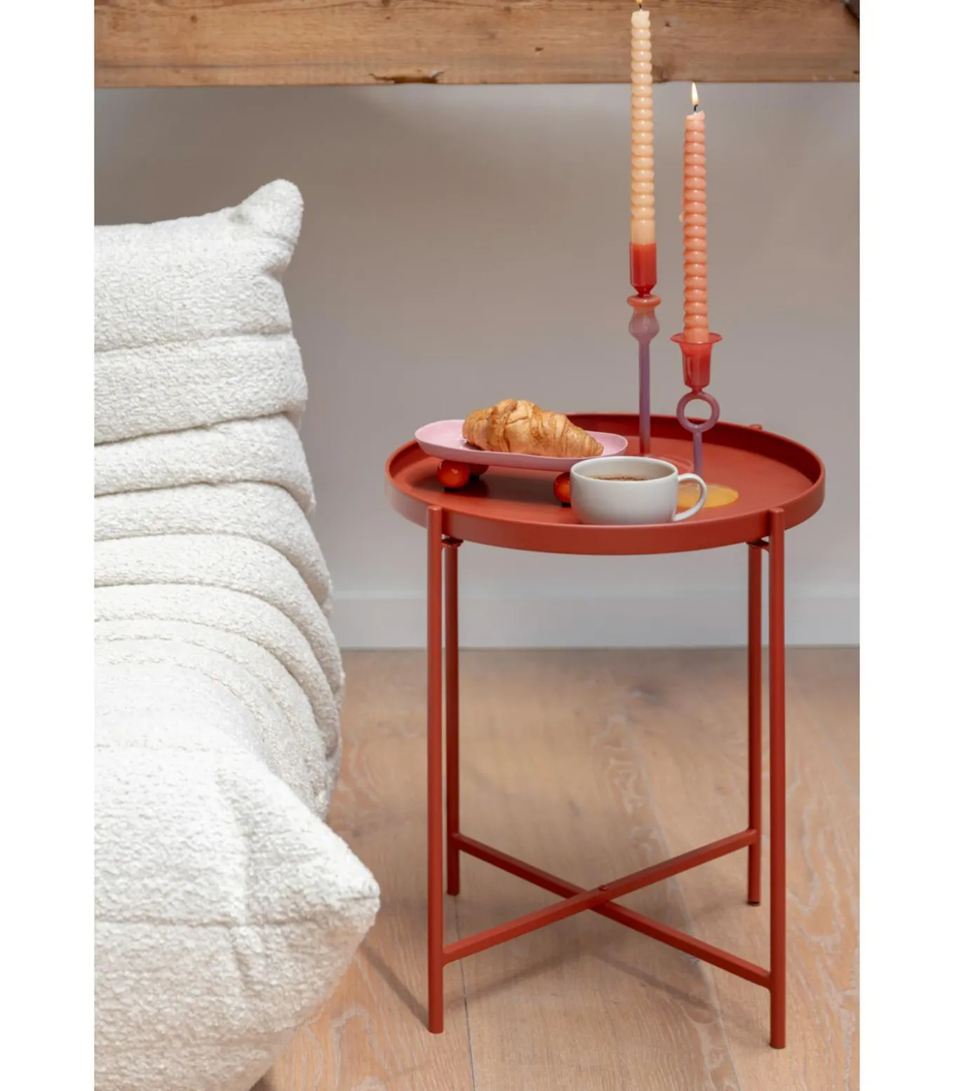 Bijzettafel Meseta - Rood - 40x40x49cm