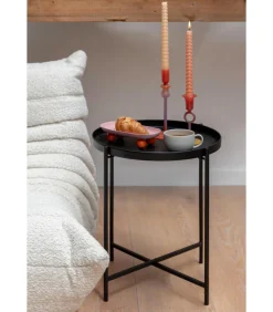 Bijzettafel Meseta - Zwart - 40x40x49cm