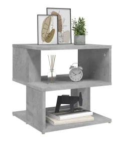 Bijzettafel 40x40x40 cm bewerkt hout betongrijs