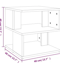 Bijzettafel 40x40x40 cm bewerkt hout betongrijs