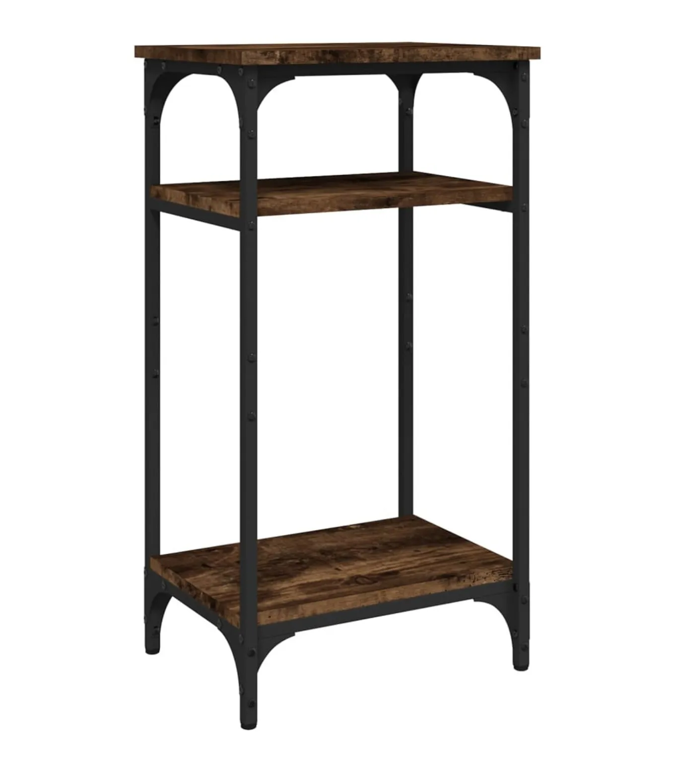 Bijzettafel 40x30x75 cm bewerkt hout gerookt eikenkleurig