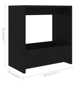 Bijzettafel 50x26x50 cm bewerkt hout zwart
