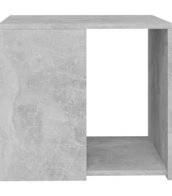 Bijzettafel 50x50x45 cm bewerkt hout betongrijs