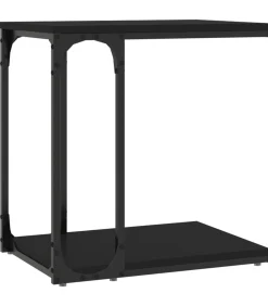 Bijzettafel 50x35x52 cm bewerkt hout zwart