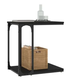 Bijzettafel 50x35x52 cm bewerkt hout zwart