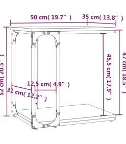 Bijzettafel 50x35x52 cm bewerkt hout zwart