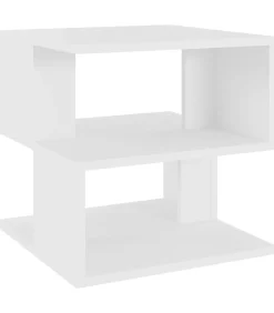 Bijzettafel 40x40x40 cm bewerkt hout wit