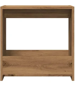 Bijzettafel 50x26x50 cm bewerkt hout artisanaal eikenkleurig