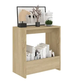 Bijzettafel 50x26x50 cm bewerkt hout sonoma eikenkleurig