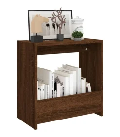 Bijzettafel 50x26x50 cm bewerkt hout bruin eikenkleur