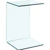Bijzettafel 40x40x60 cm gehard glas