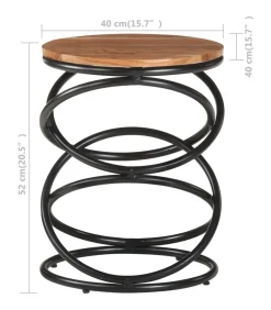 Bijzettafel 40x40x52 cm massief acaciahout