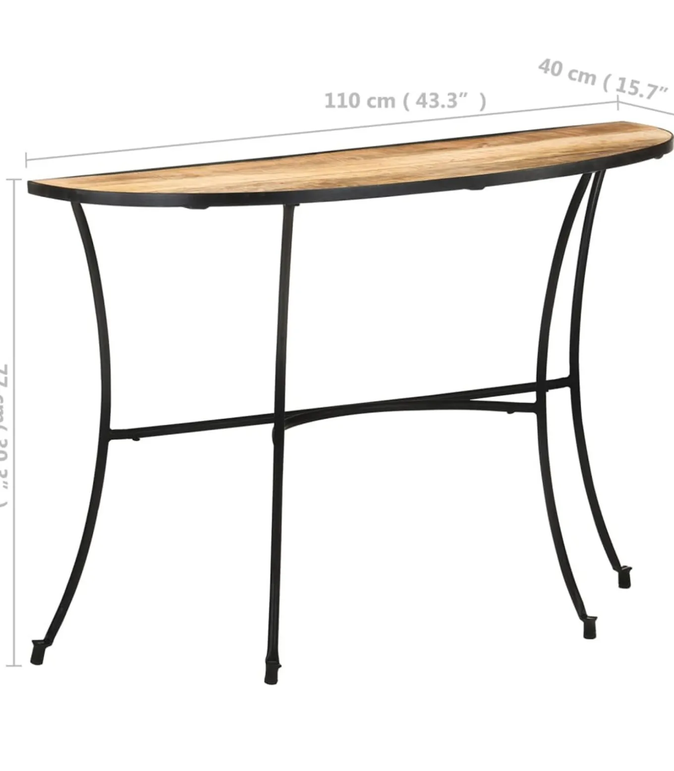 Bijzettafel 110x40x77 cm massief mangohout