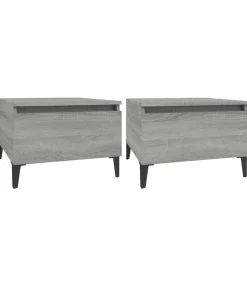 Bijzettafels 2 st 50x46x35 cm bewerkt hout grijs sonoma eiken