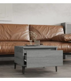 Bijzettafels 2 st 50x46x35 cm bewerkt hout grijs sonoma eiken