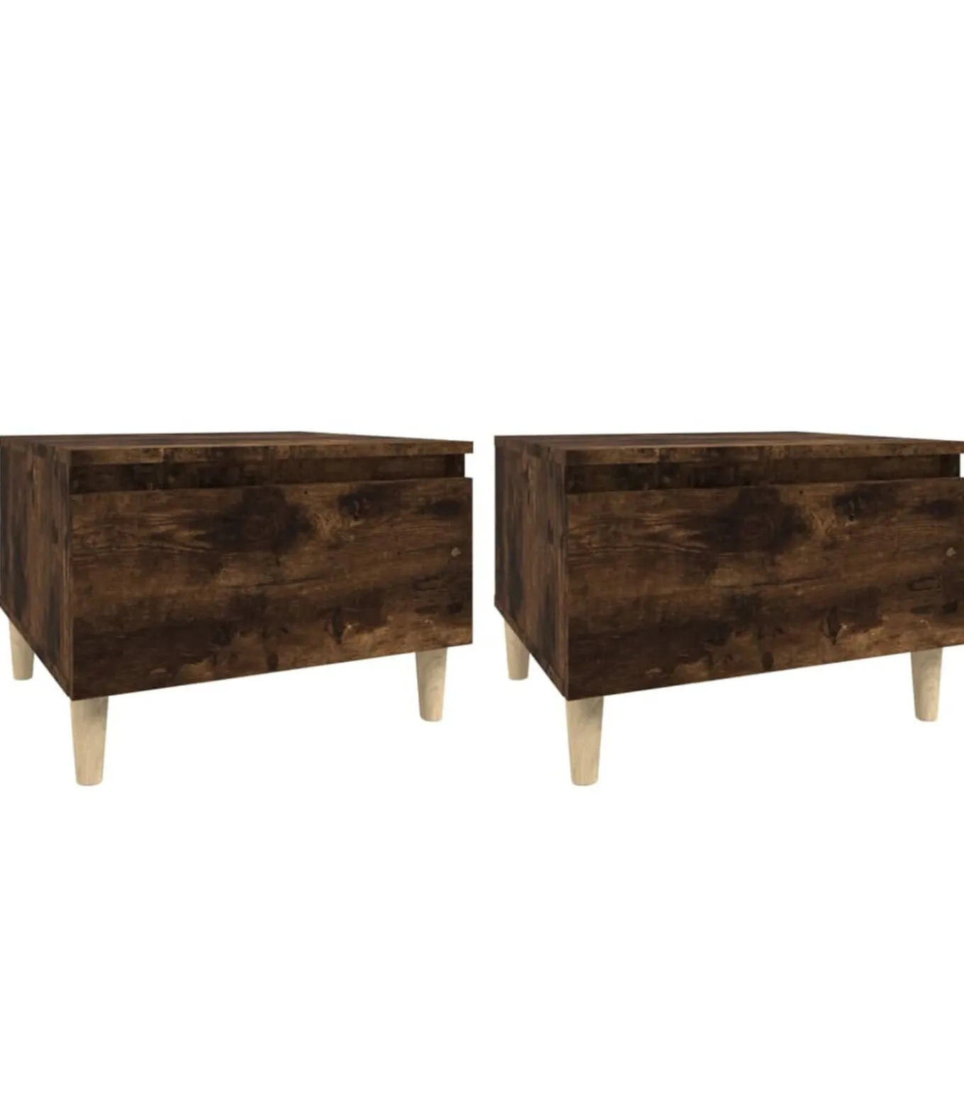 Bijzettafels 2 st 50x46x35 cm bewerkt hout gerookt eikenkleurig