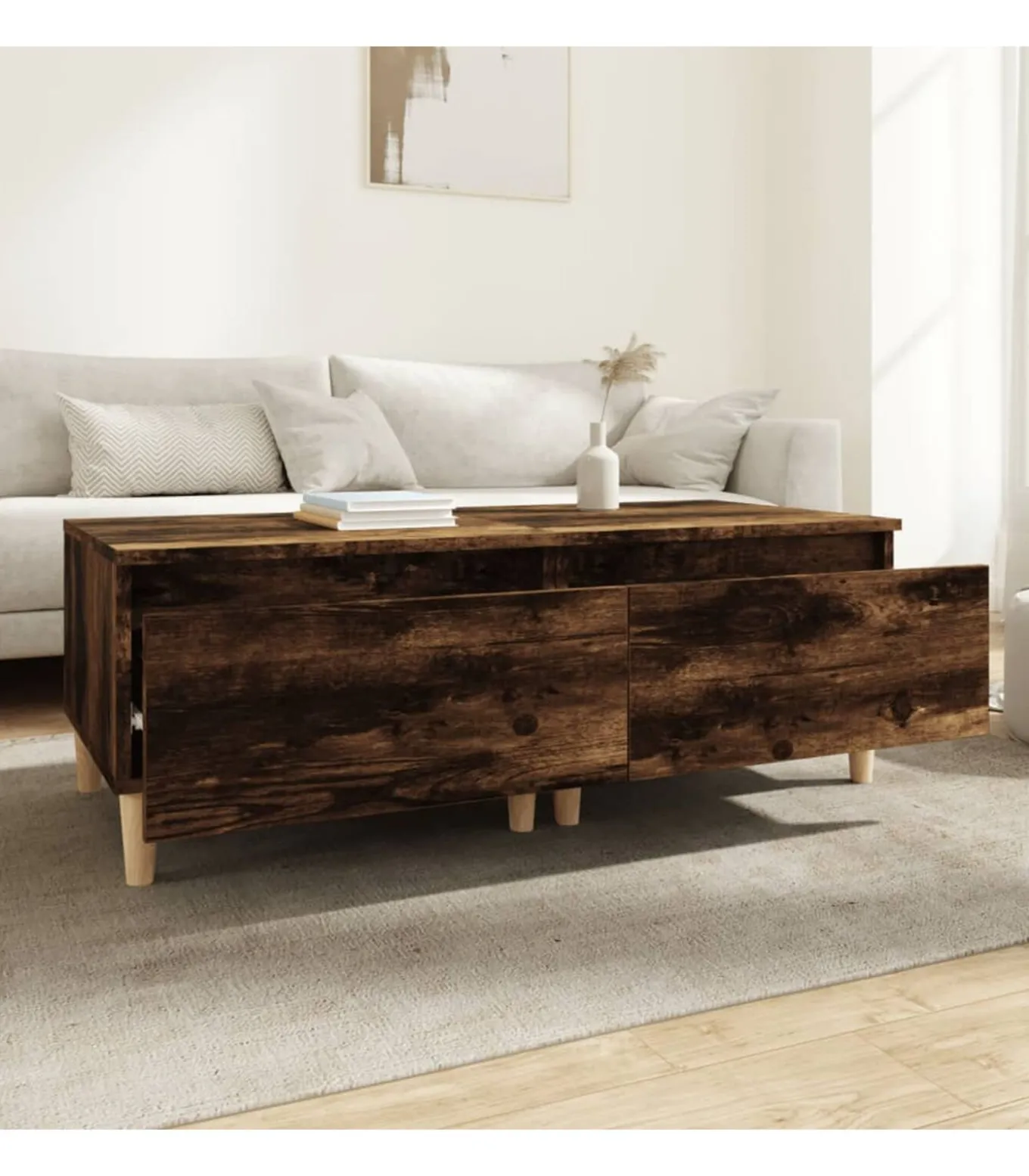 Bijzettafels 2 st 50x46x35 cm bewerkt hout gerookt eikenkleurig