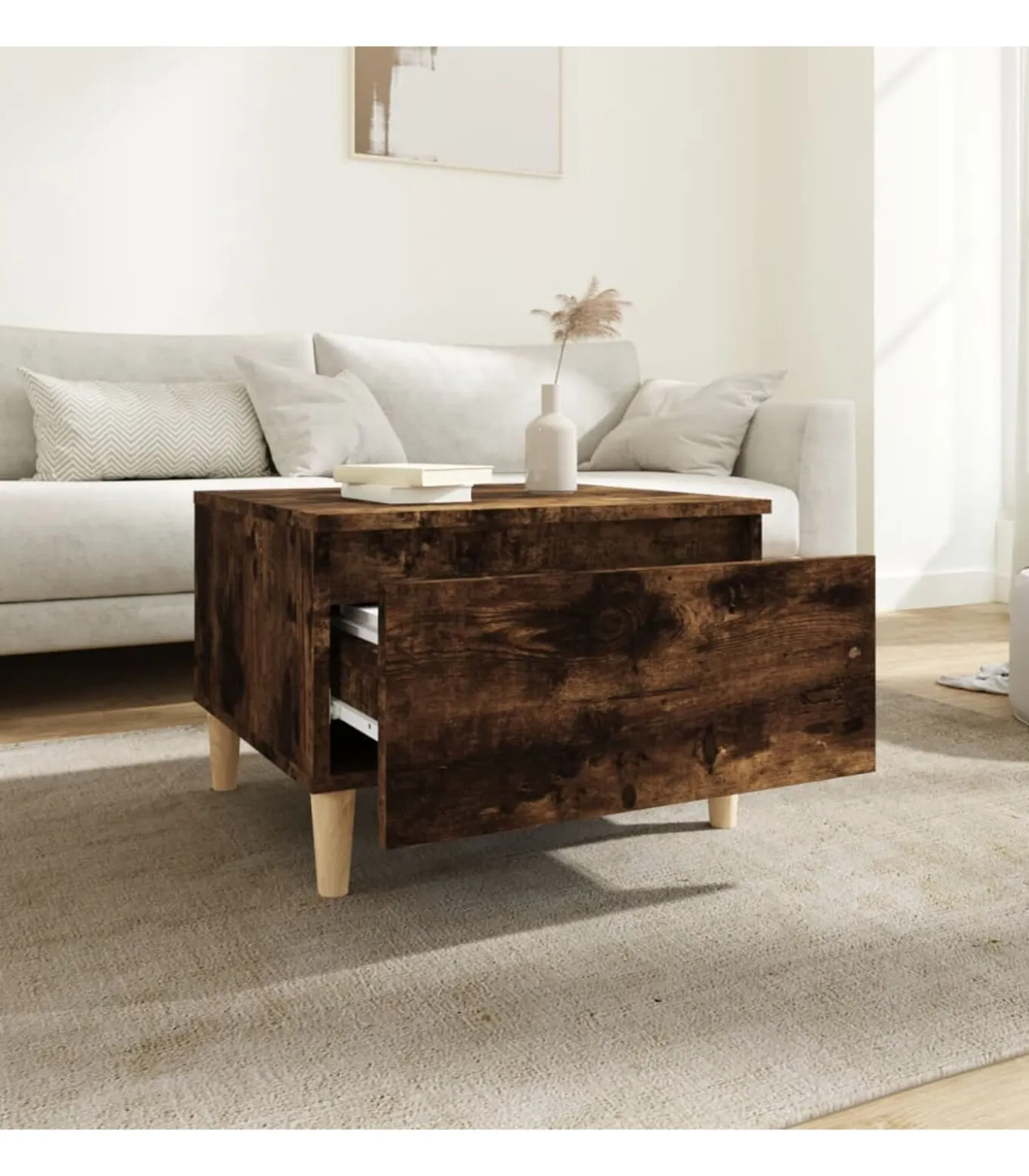 Bijzettafels 2 st 50x46x35 cm bewerkt hout gerookt eikenkleurig