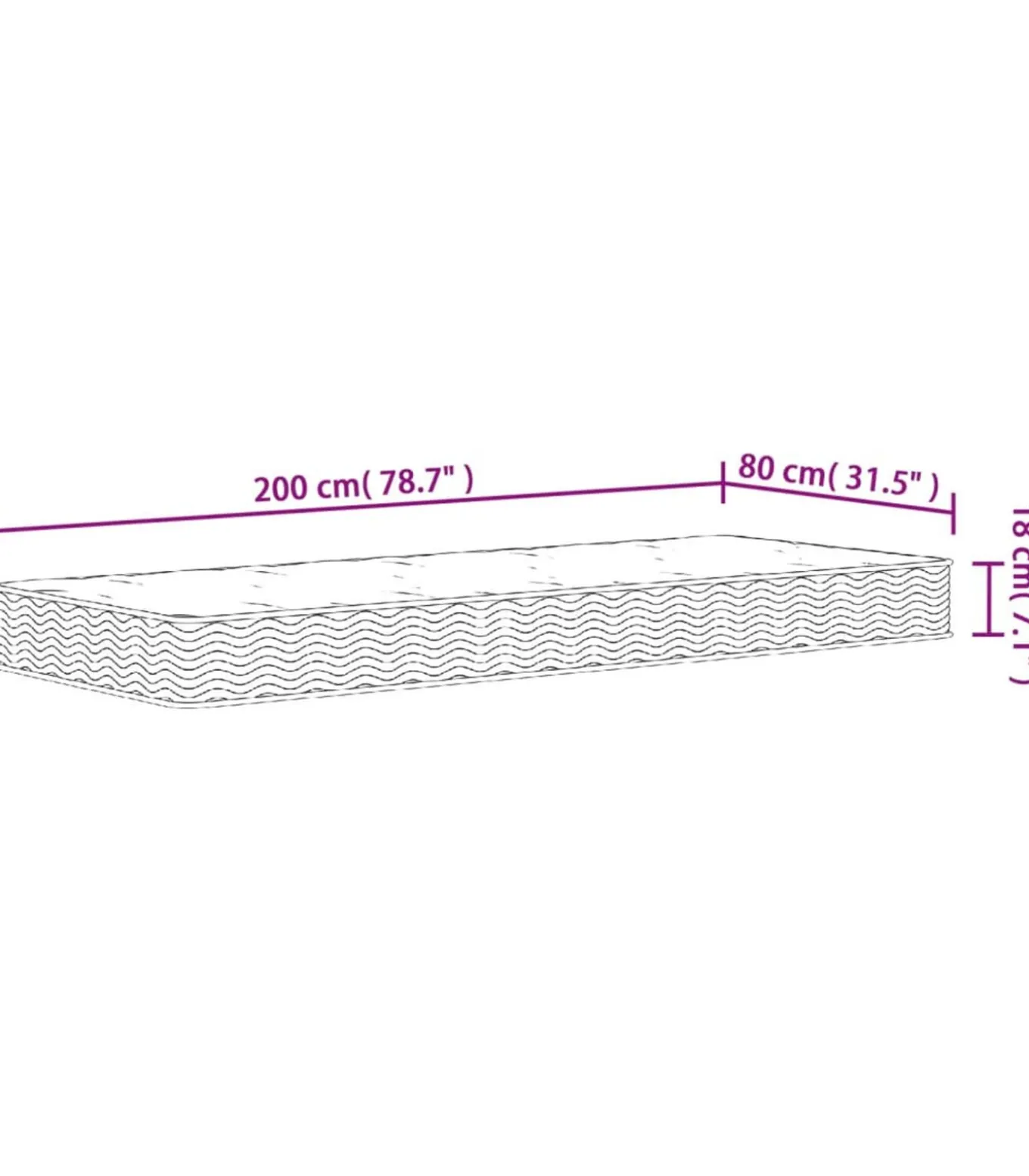Binnenveringmatras middelhard 80x200 cm