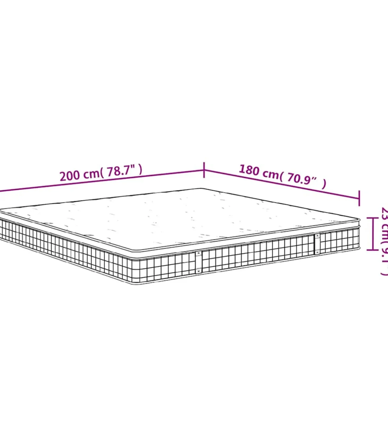 Binnenveringmatras middelhard 180x200 cm
