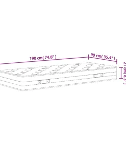 Binnenveringmatras middelhard 90x190 cm Single Size