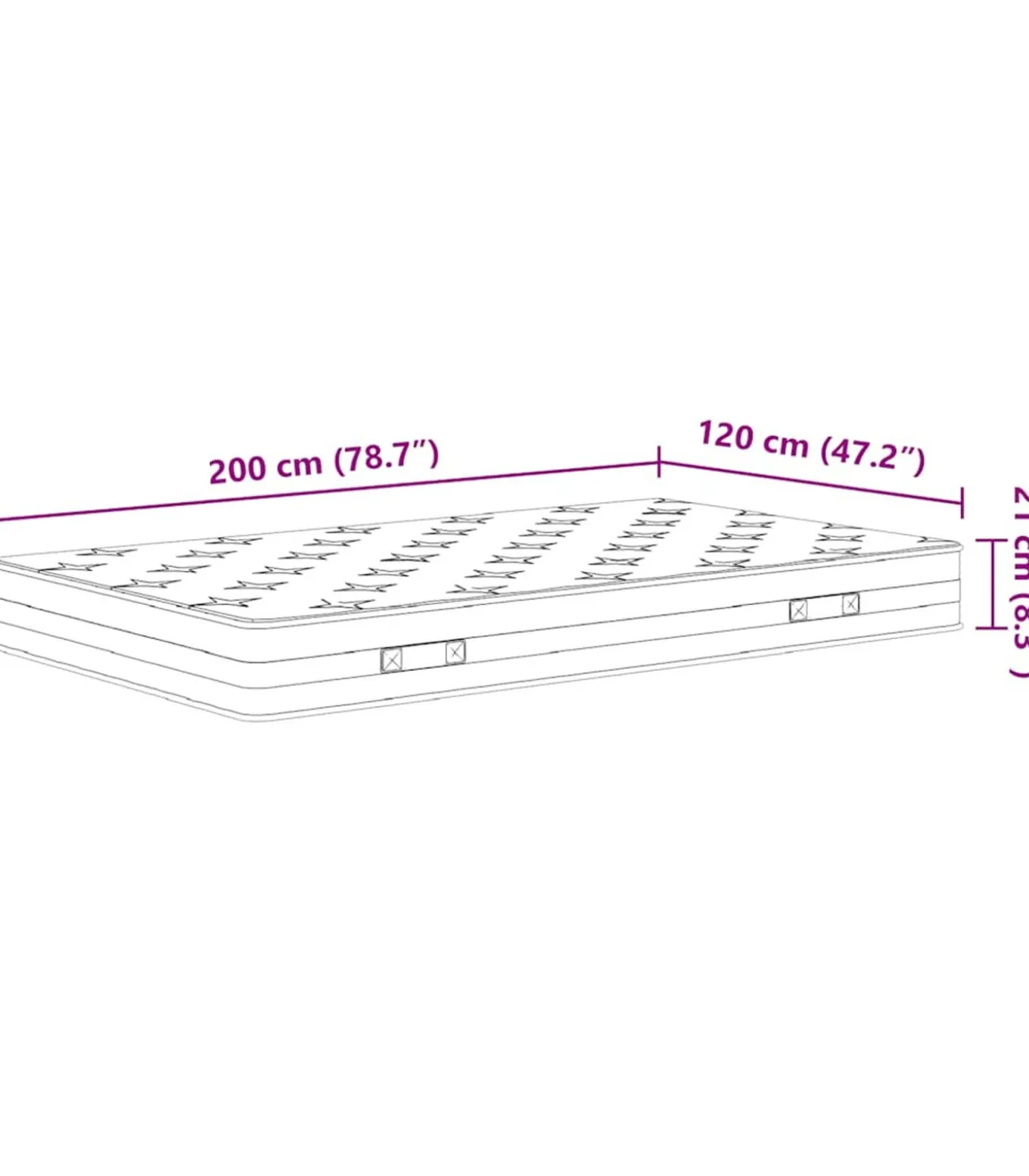 Binnenveringmatras middelhard 120x200 cm