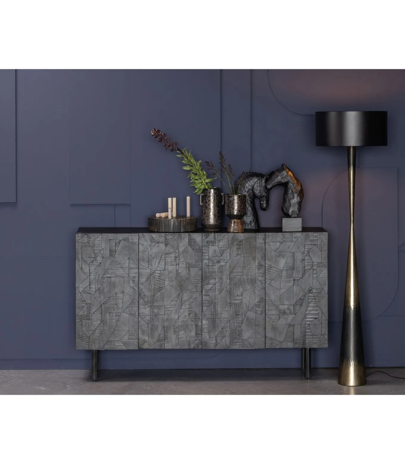 Blackout Too Staande Lamp - Zwart - 151x45x45