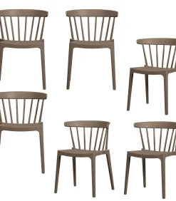 Bliss Tuinstoelen - Plant Fiber - Bruin Melange - Set van 6