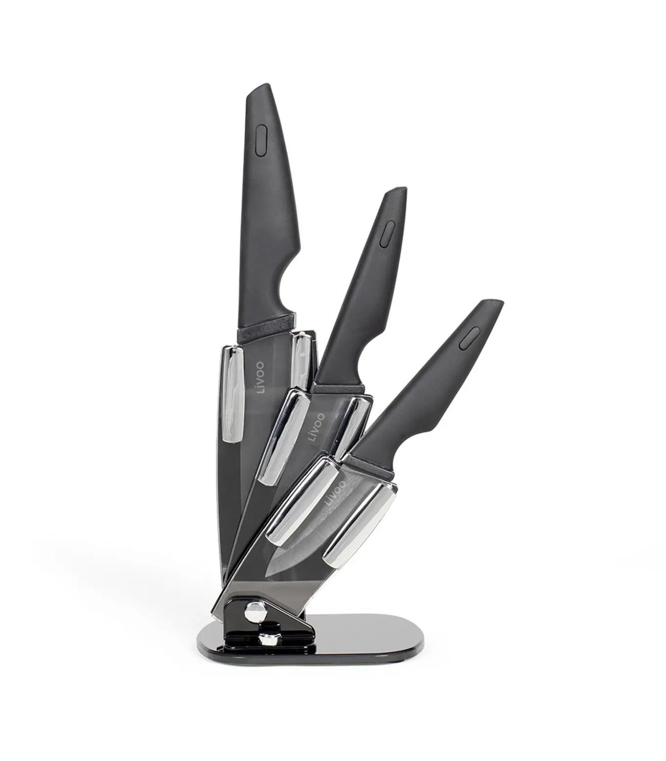 Blok met 3 keramische messen met houder