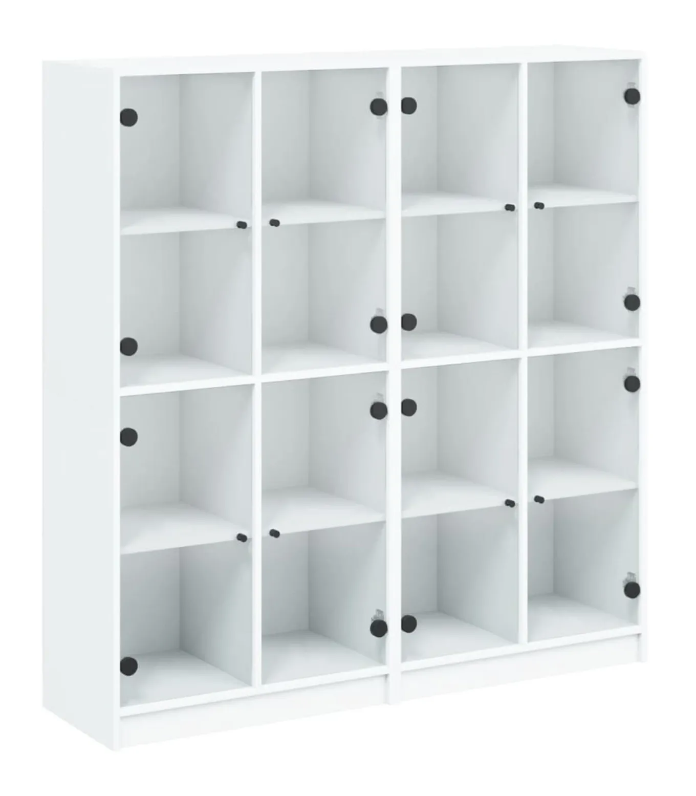Boekenkast met deuren 136x37x142 cm bewerkt hout wit