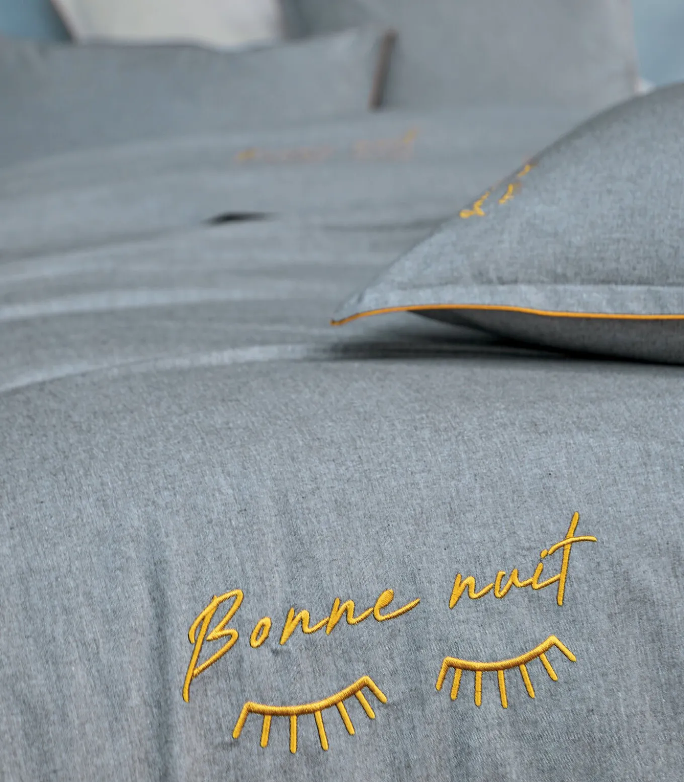 BONNE NUIT Indigo - Laken Gerecycled draad