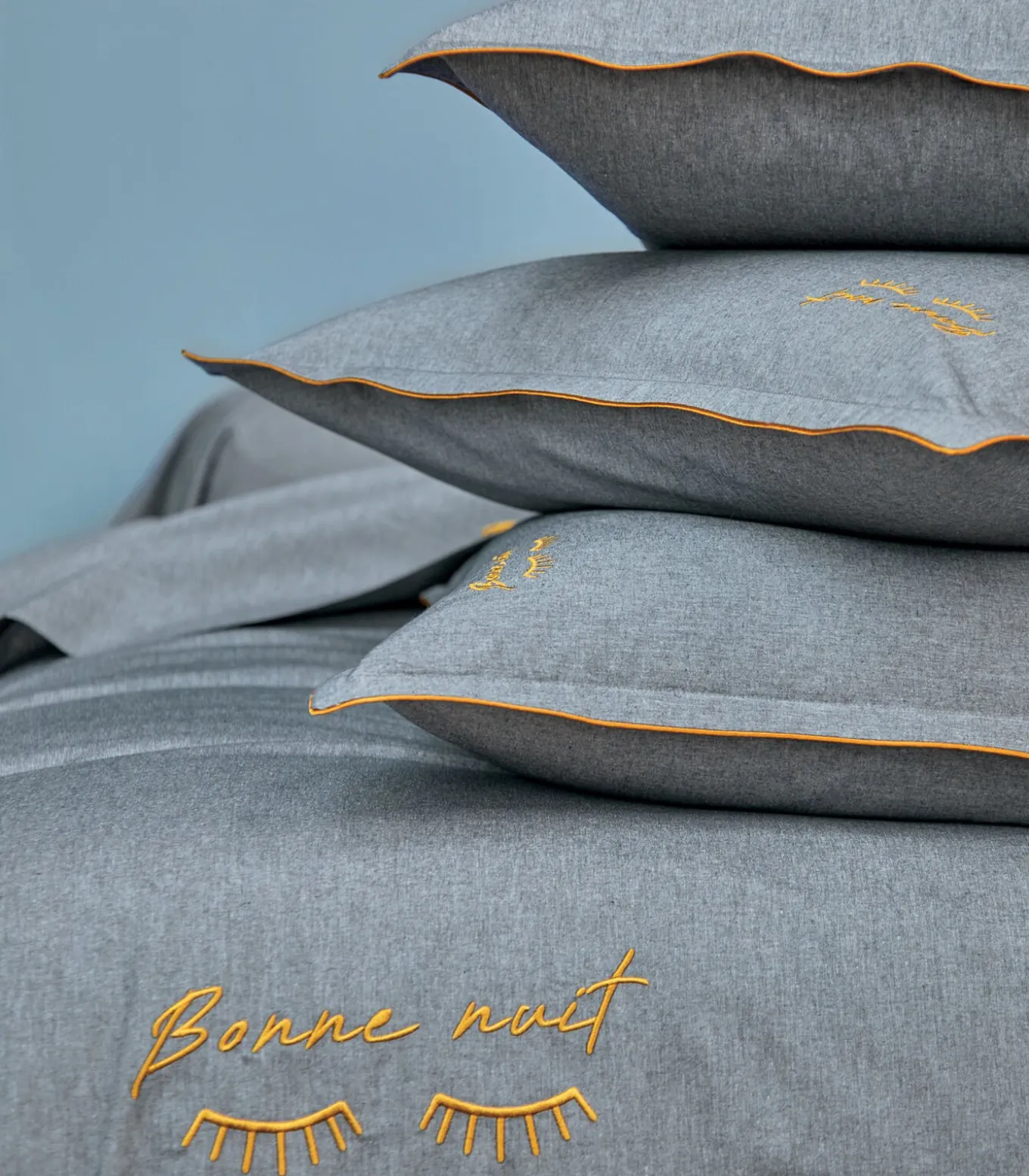 BONNE NUIT Indigo - Laken Gerecycled draad