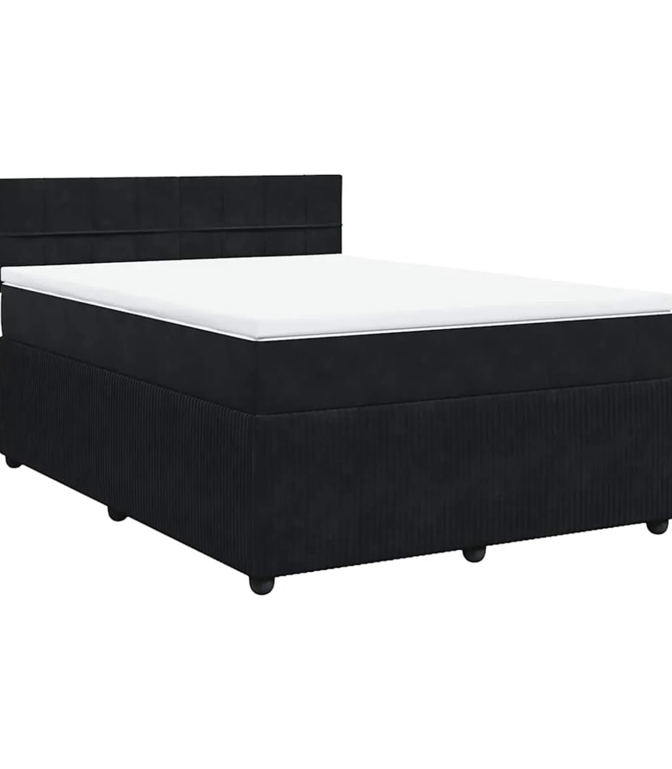 Boxspring met matras fluweel zwart 140x200 cm